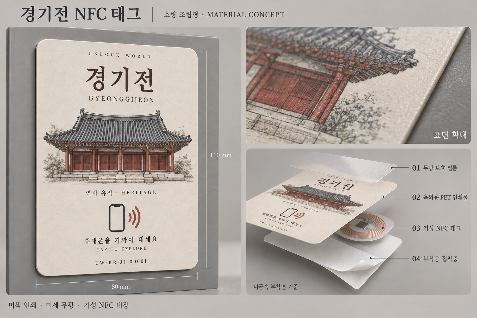 경기전 NFC 태그 · 소재·표면·적층 구조